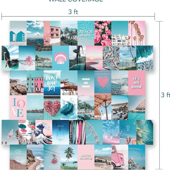 Artivo Blue Wall Collage Kit Aesthetic Pictures, 50 Set 4x6 inch beach decor - Picture 5 of 5